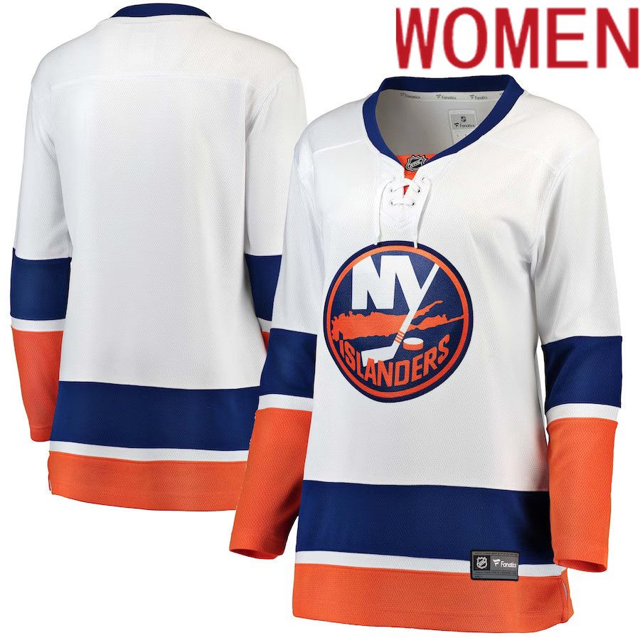 Women New York Islanders Fanatics Branded White Away Breakaway NHL Jersey